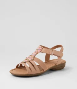 Women SUPERSOFT Comfort|Flats-Brownyn Dark Nude Leather Sandals