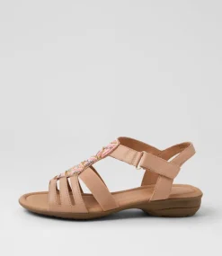 Women SUPERSOFT Comfort|Flats-Brownyn Dark Nude Leather Sandals