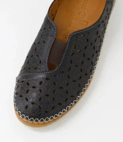 Women DIANA FERRARI Flats-Bubly Black Tan Leather Flat Shoes