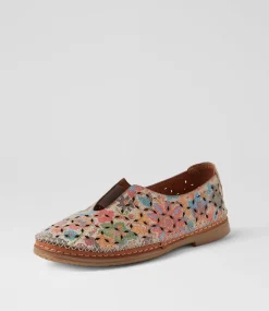 Women DIANA FERRARI Flats-Bubly Pastel Print Leather Flat Shoes