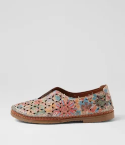 Women DIANA FERRARI Flats-Bubly Pastel Print Leather Flat Shoes
