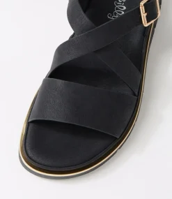 Women I LOVE BILLY Flats|Sandals-Buggin Black Sandals