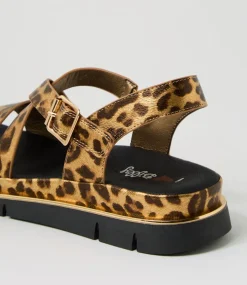 Women I LOVE BILLY Flats|Sandals-Buggin Gold Leopard Sandals