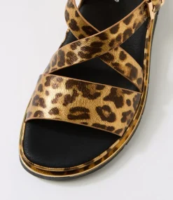Women I LOVE BILLY Flats|Sandals-Buggin Gold Leopard Sandals