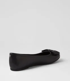 Women WINDSOR SMITH Flats-Bunny Black Leather Flat Shoes