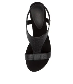 Women I LOVE BILLY Wedges|Heels-BUNRO BLACK SNAKE SMOOTH