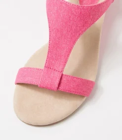 Women I LOVE BILLY Wedges|Heels-Bunro Pink Denim Sandals
