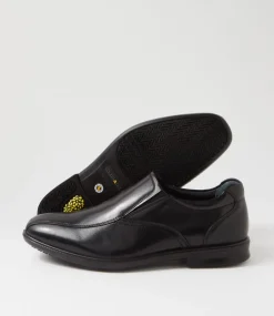COLORADO Dress Shoes-C Pete Black Leather Loafers