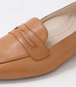 Women SUPERSOFT Flats|Comfort-Cadences Dark Tan Leather Loafers