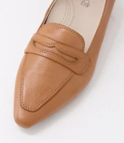 Women SUPERSOFT Flats|Comfort-Cadences Dark Tan Leather Loafers