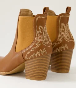 Women I LOVE BILLY Boots-Cahoots Tan Ankle Boots