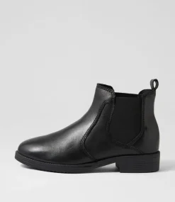 Women SUPERSOFT Boots|Comfort-Caitrin Black Leather Chelsea Boots