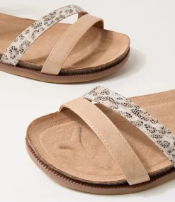 Women I LOVE BILLY Flats|Sandals-Calara Sand Leopard Sandals