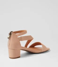 Women SUPERSOFT Comfort|Heels-Caring Dark Nude Leather Sandals