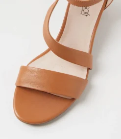 Women SUPERSOFT Comfort|Heels-Caring Dark Tan Leather Sandals