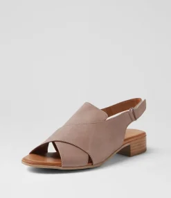 Women DIANA FERRARI Flats|Sandals-Caringa Pale Taupe Leather Mules