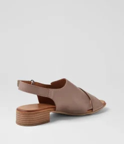 Women DIANA FERRARI Flats|Sandals-Caringa Pale Taupe Leather Mules