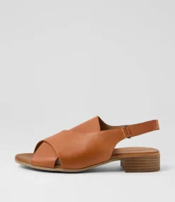 Women DIANA FERRARI Heels|Flats-Caringa Tan Leather Mules