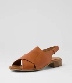 Women DIANA FERRARI Heels|Flats-Caringa Tan Leather Mules