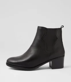 Women SUPERSOFT Boots|Comfort-Carlosie Black Leather Chelsea Boots