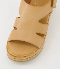 Women DIANA FERRARI Heels|Sandals-Carolinna Tan Leather Sandals