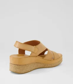 Women DIANA FERRARI Heels|Sandals-Carolinna Tan Leather Sandals