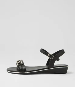 Women I LOVE BILLY Wedges|Flats-Carro Black Sandals