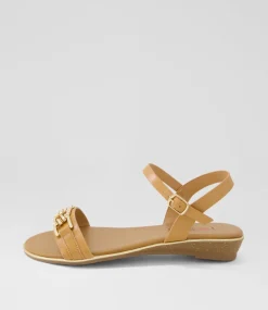 Women I LOVE BILLY Wedges|Flats-Carro Caramel Sandals