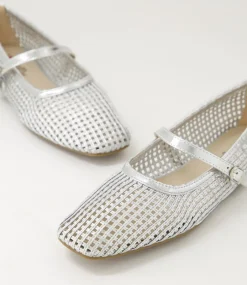 Women I LOVE BILLY Flats-Cartin Silver Flat Shoes