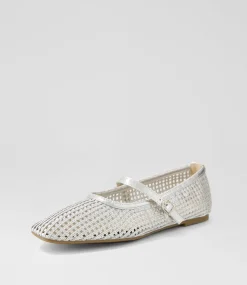 Women I LOVE BILLY Flats-Cartin Silver Flat Shoes