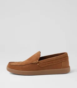 UNCUT Casuals-Casey Tan Nubuck Flat Shoes