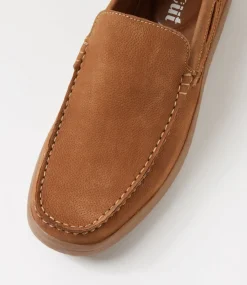 UNCUT Casuals-Casey Tan Nubuck Flat Shoes