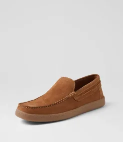 UNCUT Casuals-Casey Tan Nubuck Flat Shoes