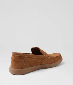 UNCUT Casuals-Casey Tan Nubuck Flat Shoes