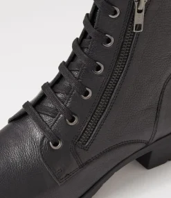 Women SUPERSOFT Boots|Comfort-Cash Black Leather Ankle Boots