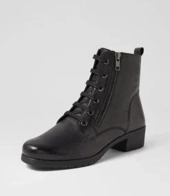 Women SUPERSOFT Boots|Comfort-Cash Black Leather Ankle Boots