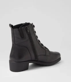 Women SUPERSOFT Boots|Comfort-Cash Black Leather Ankle Boots