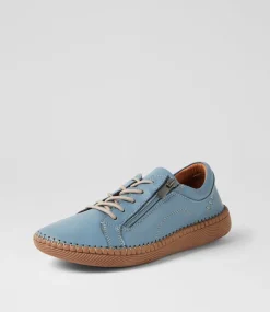 Women DIANA FERRARI Wedges|Flats-Casity Denim Leather Lace Up Flats