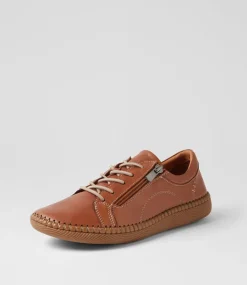 Women DIANA FERRARI Wedges|Flats-Casity Tan Leather Lace Up Flats