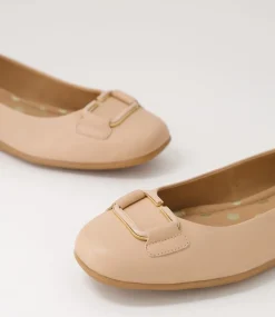 Women SUPERSOFT Comfort|Flats-Caspei Dark Nude Leather Flat Shoes