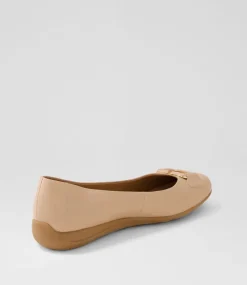 Women SUPERSOFT Comfort|Flats-Caspei Dark Nude Leather Flat Shoes