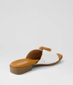 Women SUPERSOFT Comfort|Slides-Cassi White Leather Slides
