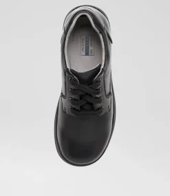 COLORADO Junior School Shoes-CASTOR JNR BLK LEATHER