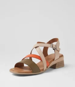 Women DIANA FERRARI Wedges|Heels-Catiee Earth Multi Leather Sandals