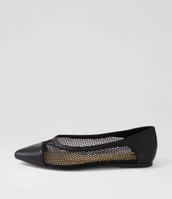 Women I LOVE BILLY Flats-Cayde Black Mesh Flat Shoes