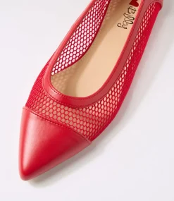 Women I LOVE BILLY Flats-Cayde Red Mesh Flat Shoes