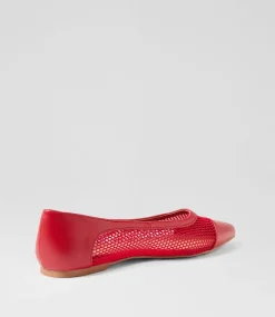 Women I LOVE BILLY Flats-Cayde Red Mesh Flat Shoes