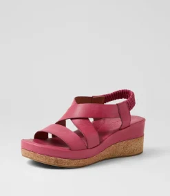 Women DIANA FERRARI Heels|Sandals-Cayver Fuchsia Leather Sandals