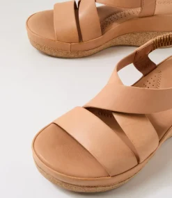 Women DIANA FERRARI Heels|Sandals-Cayver Tan Leather Sandals