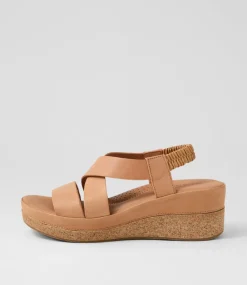 Women DIANA FERRARI Heels|Sandals-Cayver Tan Leather Sandals